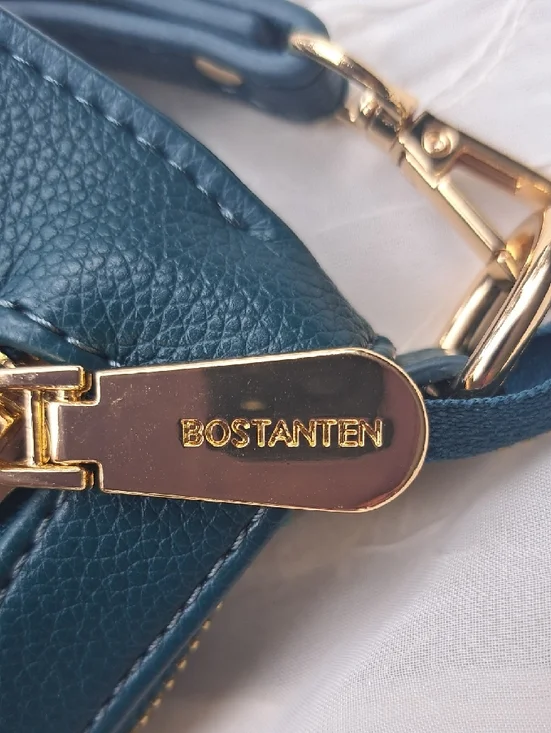 Hand Painted Teal Free Form Designer Crossbody Clutch - Picture 15 of 17